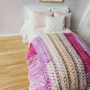 Cozy Knit Multicolor Throw Blanket